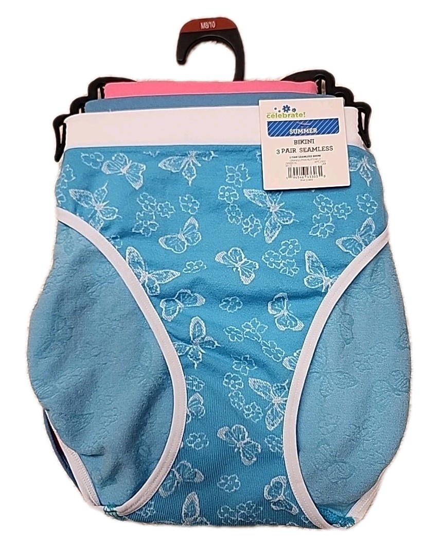 NWT Way To Celebrate 3-Pack Seamless Bikini Panties Size Medium Multicolor