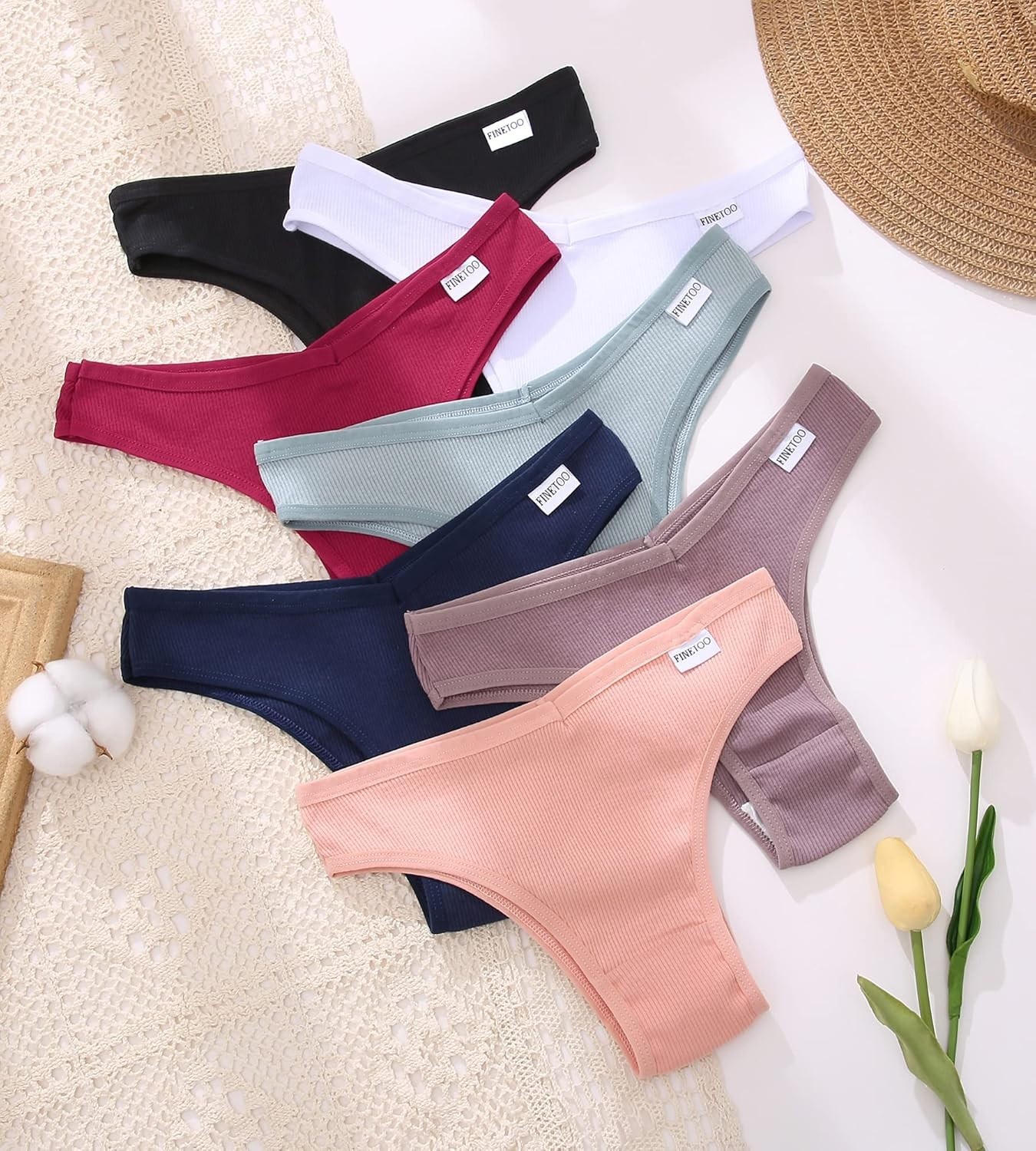 Womens Cotton Underwear Sexy Stretch Bikini Panties Low Rise Hipster Ladies S…