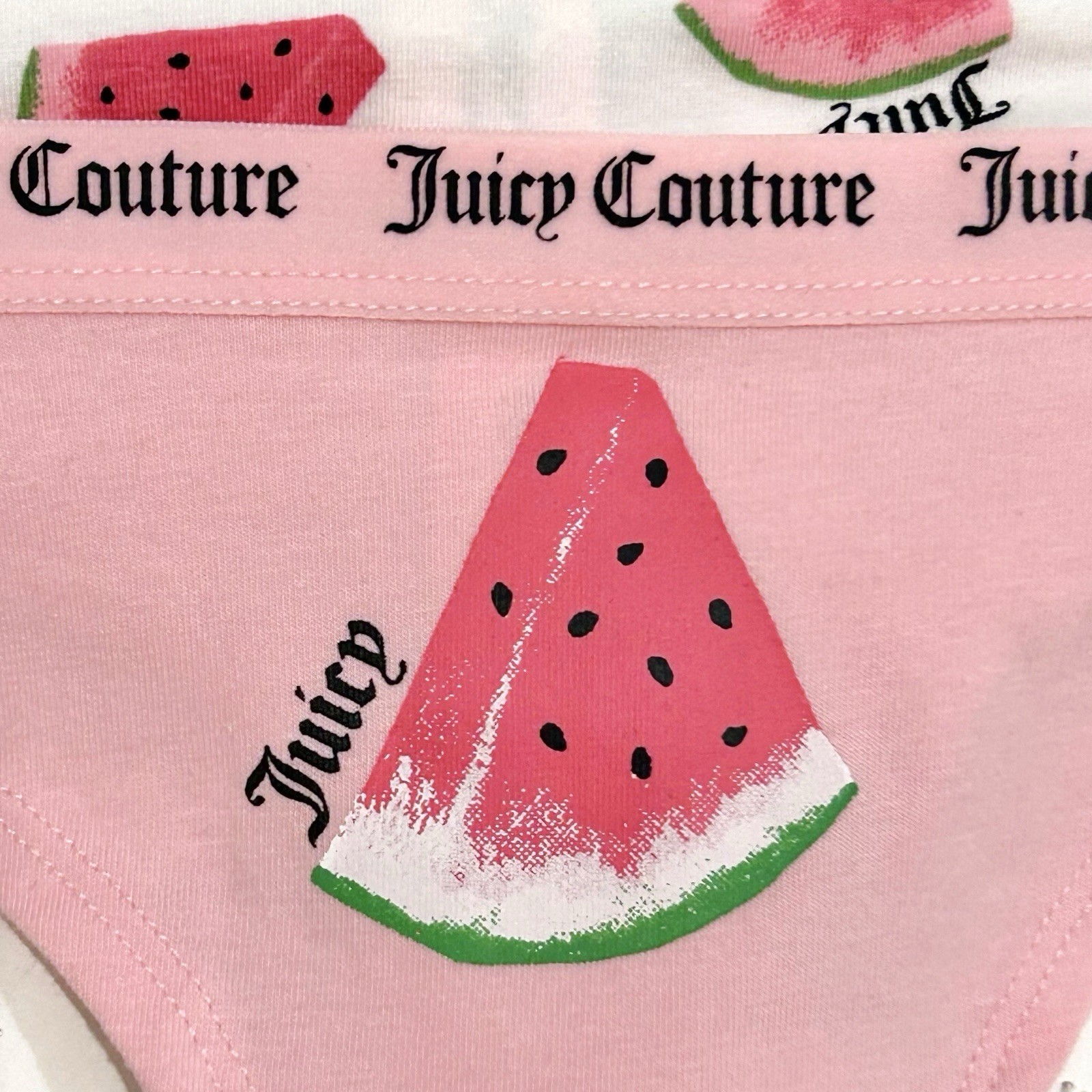 NWT Juicy Couture 7-Pack Thong Panties MED Watermelon Cherries Cotton Spandex