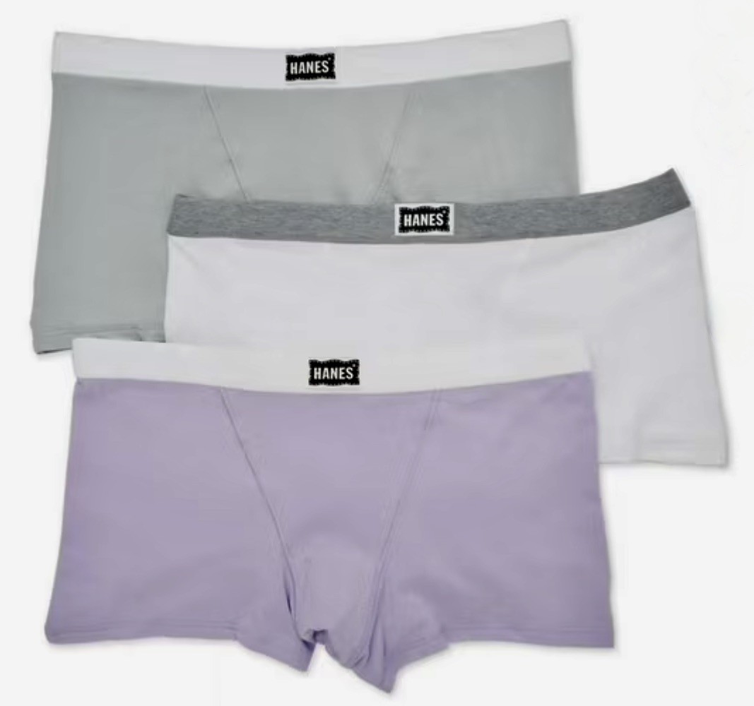 HANES 3 Pk Ultimate Stretch Cotton Grey White Boxer Brief Panty Womens Sz XL 2XL