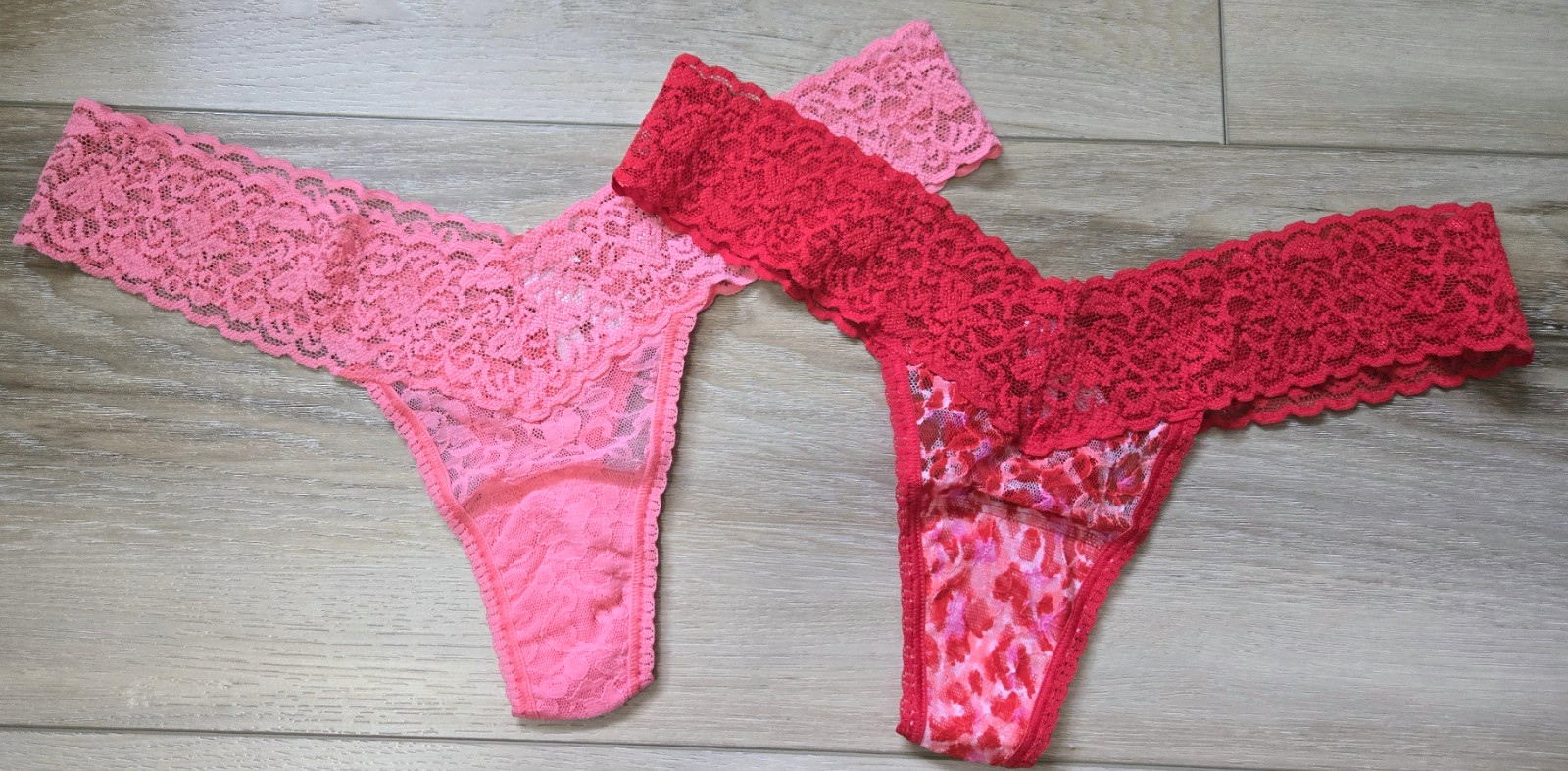 Lot of 2 Vintage Victoria’s Secret the Lacie Multi Sheer Lace Thong Panties O/S