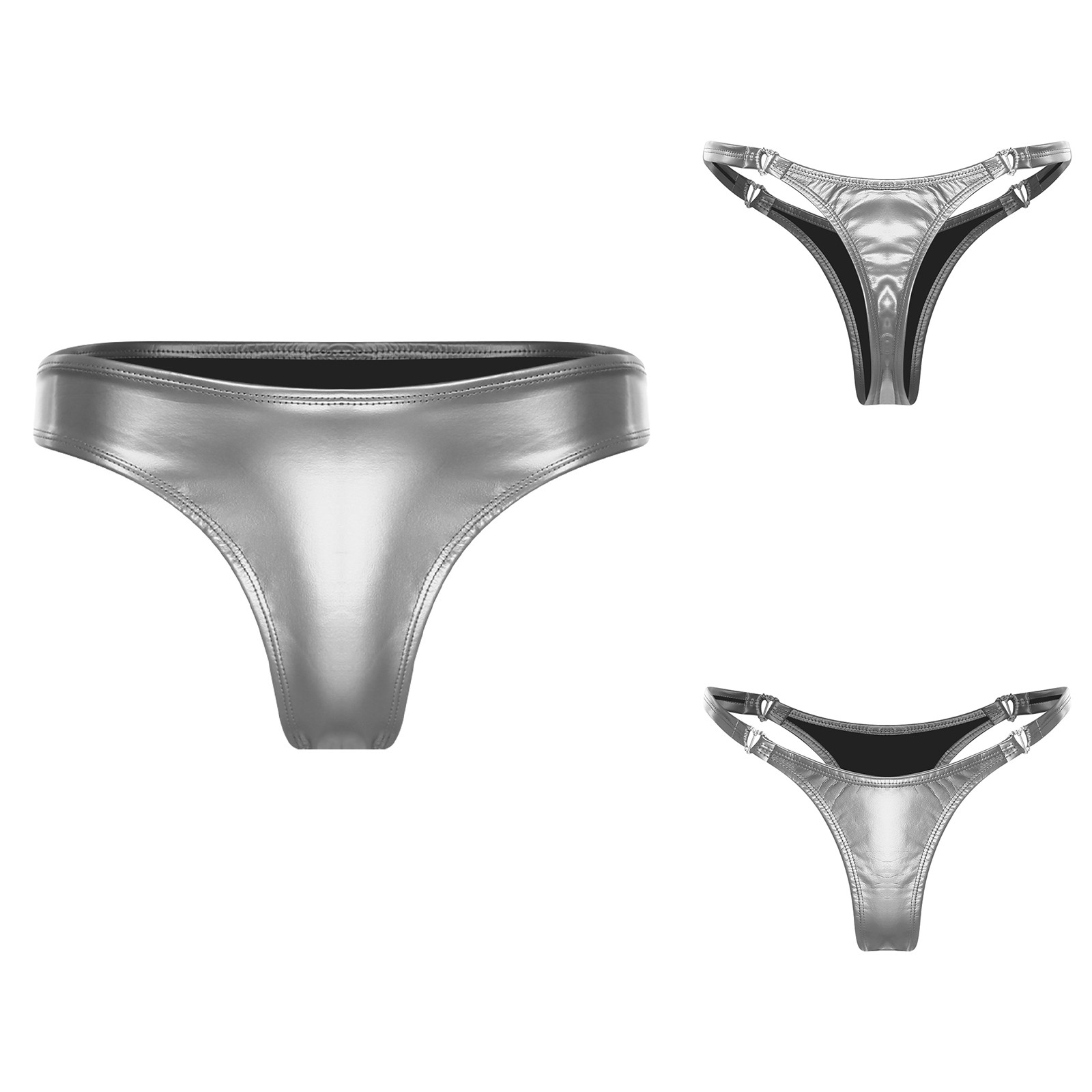 Women Thongs Low Rise Panties Vacation Briefs Pool Underwear Knickers Wet Look