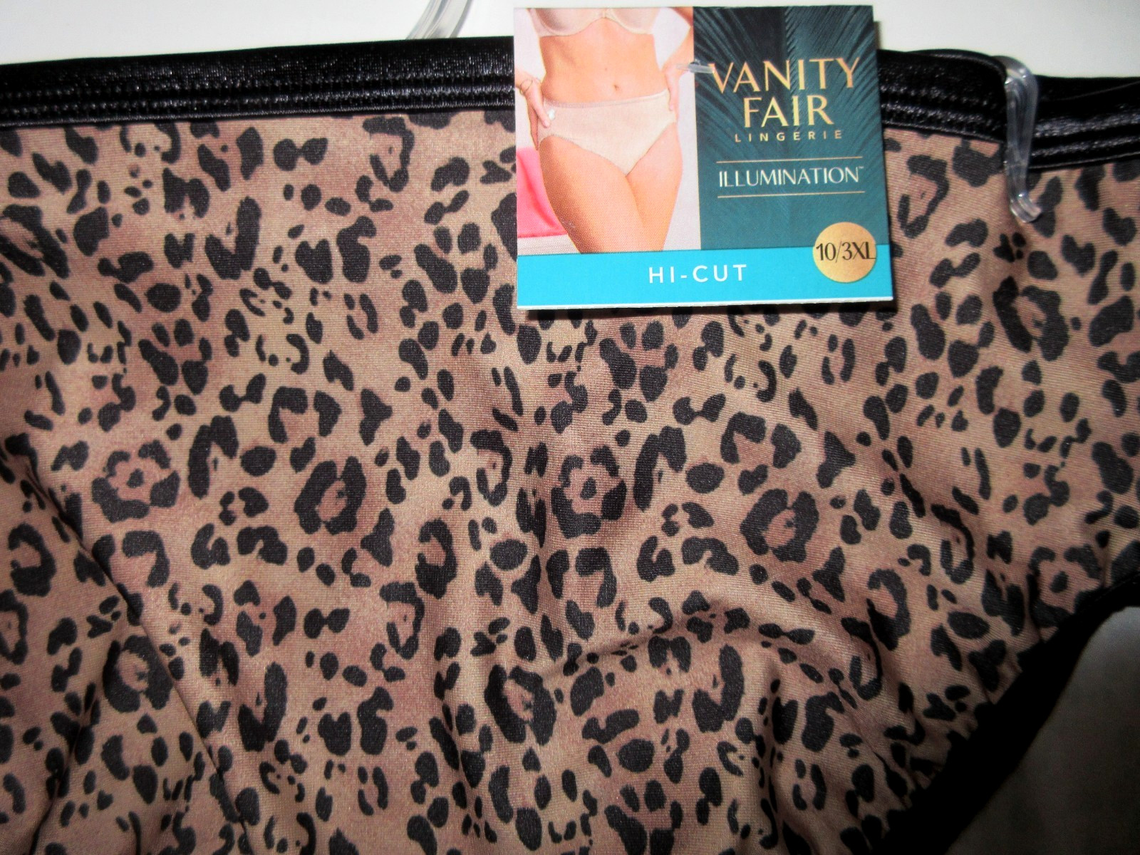 Vanity Fair Body Shine Illumination HI CUT brief Panty 13108 Poly Leopard 10/3XL