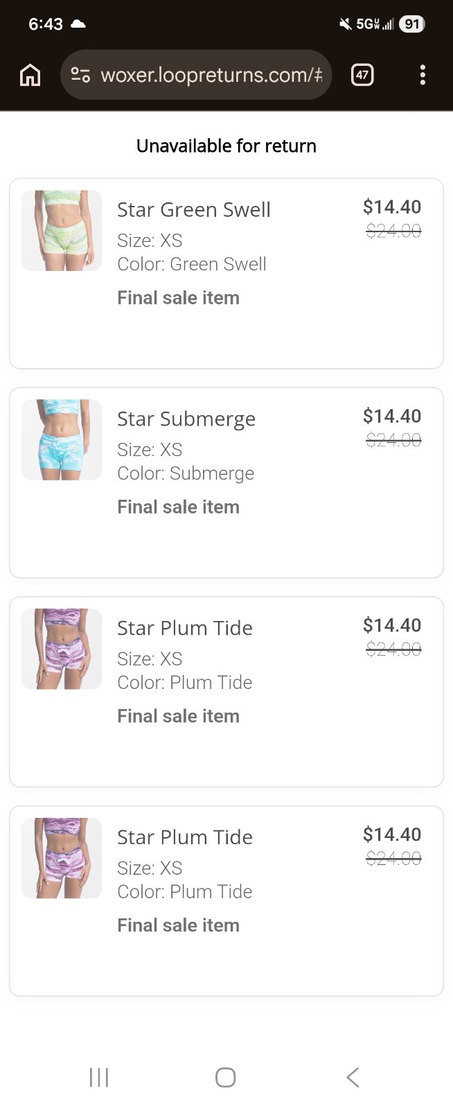 NEW Woxer Star Tie Dye Boxers Size Xs