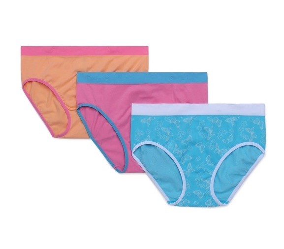 Large 3 Pack Seamless Hipster Panties Size L 12/14 Celebrate Summer Butterflies