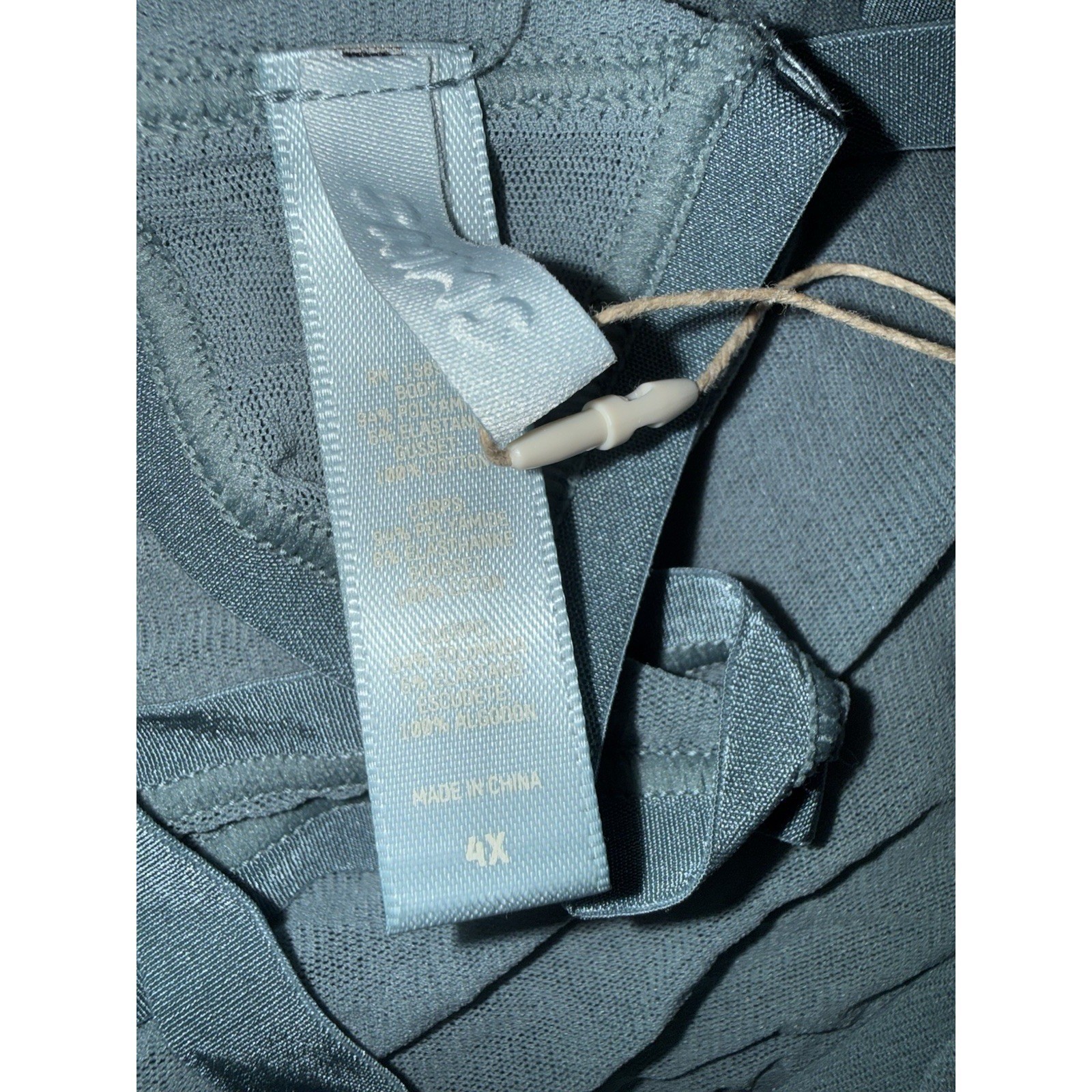 SKIMS Summer Mesh Thong 4X Arctic Blue NWT Mid Rise Sheer Plus Size PN-STT-0664