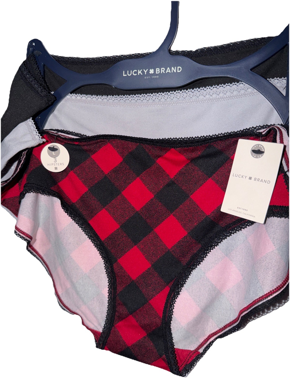 LUCKY BRAND Size: LARGE Women’s Set of 3 HIPSTERS 90% Polyester-10% Spandex