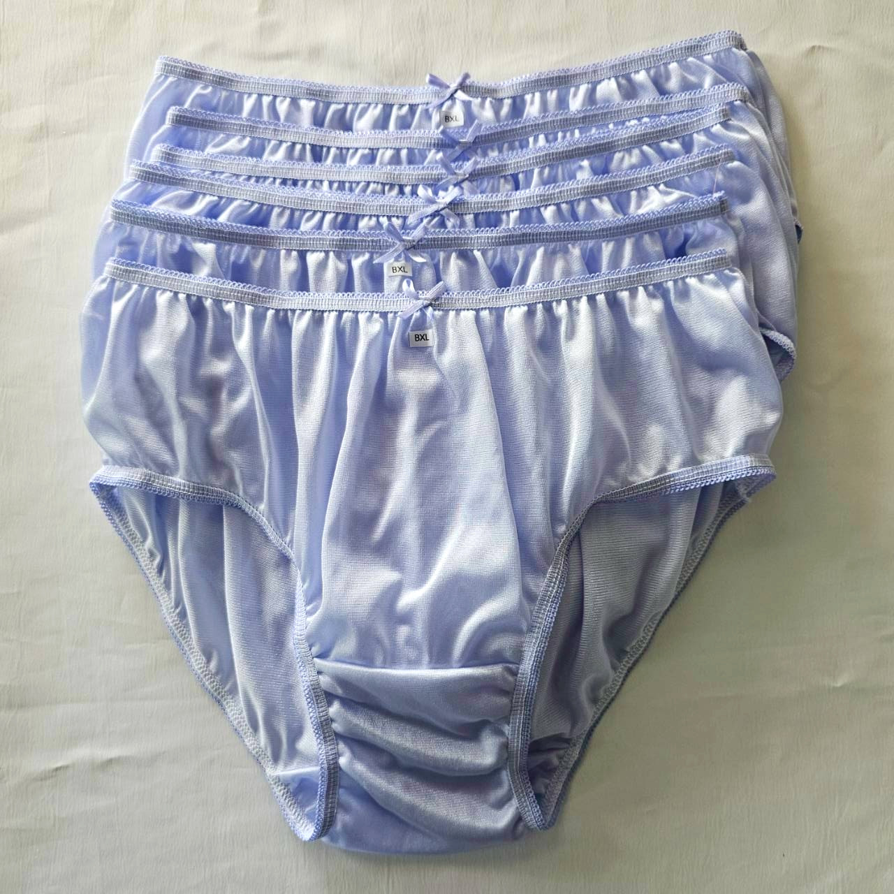 6 Bikini Women XL Premium Light Nylon Silky Soft Smooth Briefs Hip 38″-42″Purple