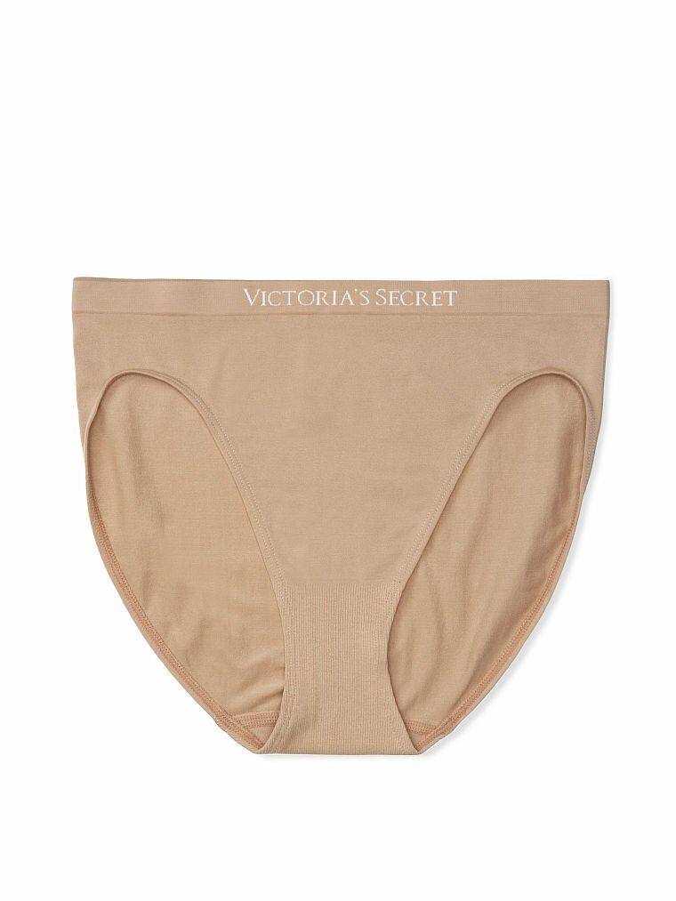 M Beige SEAMLESS NO SHOW FULL COVER Victorias Secret High-Leg Waist Brief Panty