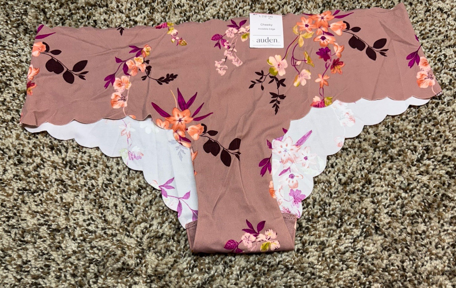 Auden Pink Invisible Edge Cheeky Panty. Size: L (12-14).