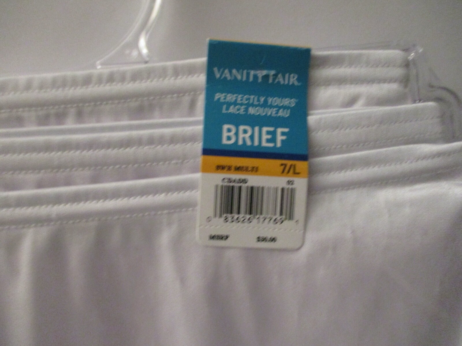 Vanity Fair brief panties 3 pair Perfectly Yours Lace Nouveau size 7/L white