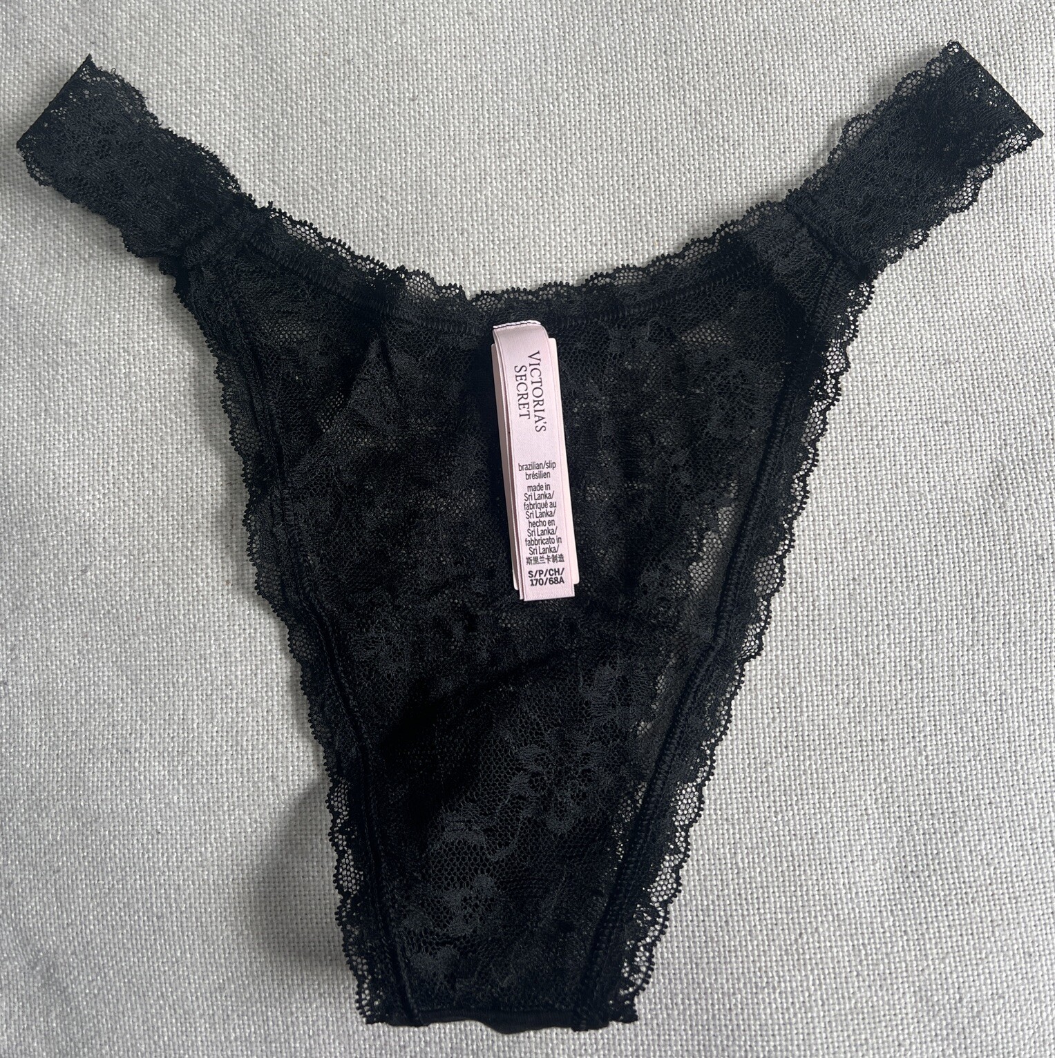 Brand New Victoria’s Secret Lacie High Waisted Brazilian/slip Black Panties (S)