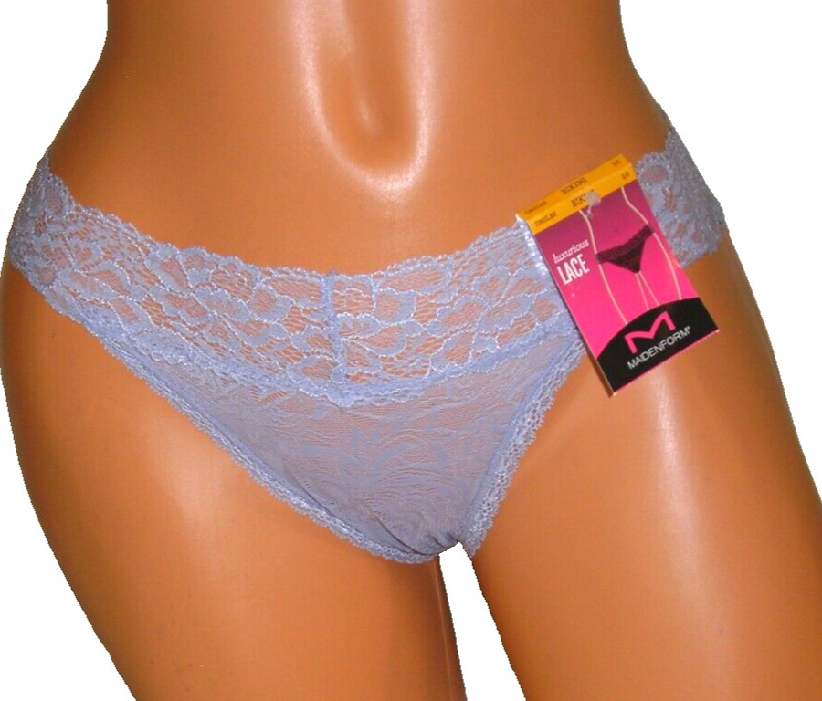 Panties Lingerie Maidenform Luxurious Blue Lace Bikini Sz 5 Small Adult Gift