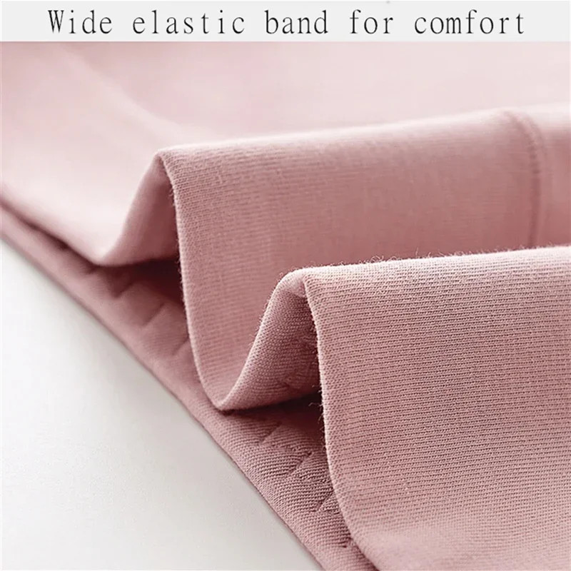 1pc High Rise Panties Pure Cotton Solid Color Boxer Shorts Plus Size Underwear