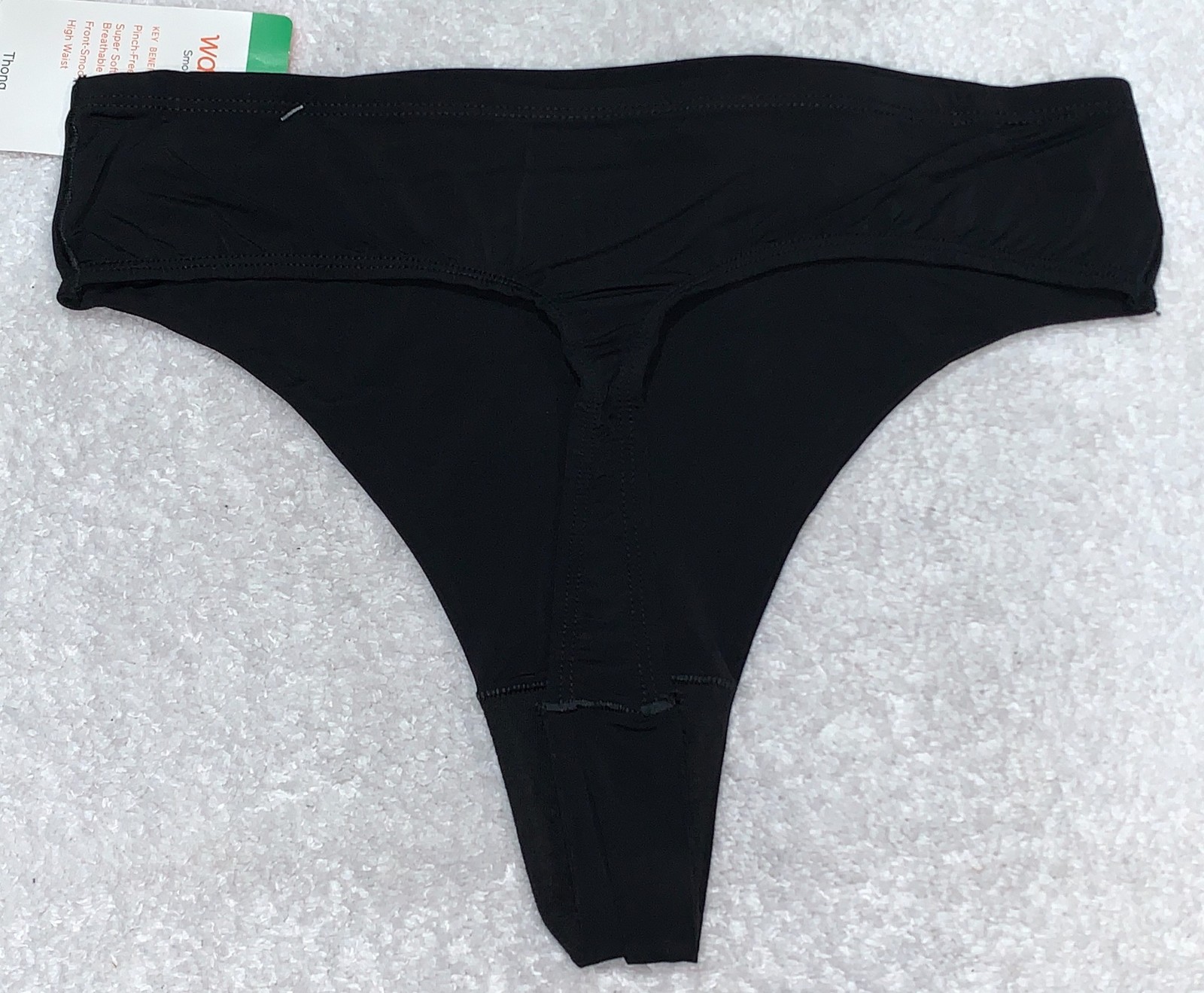WARNERS Smooth It Over Black Smoothing High Waist Thong Panty Womens Sz S 5 L 7