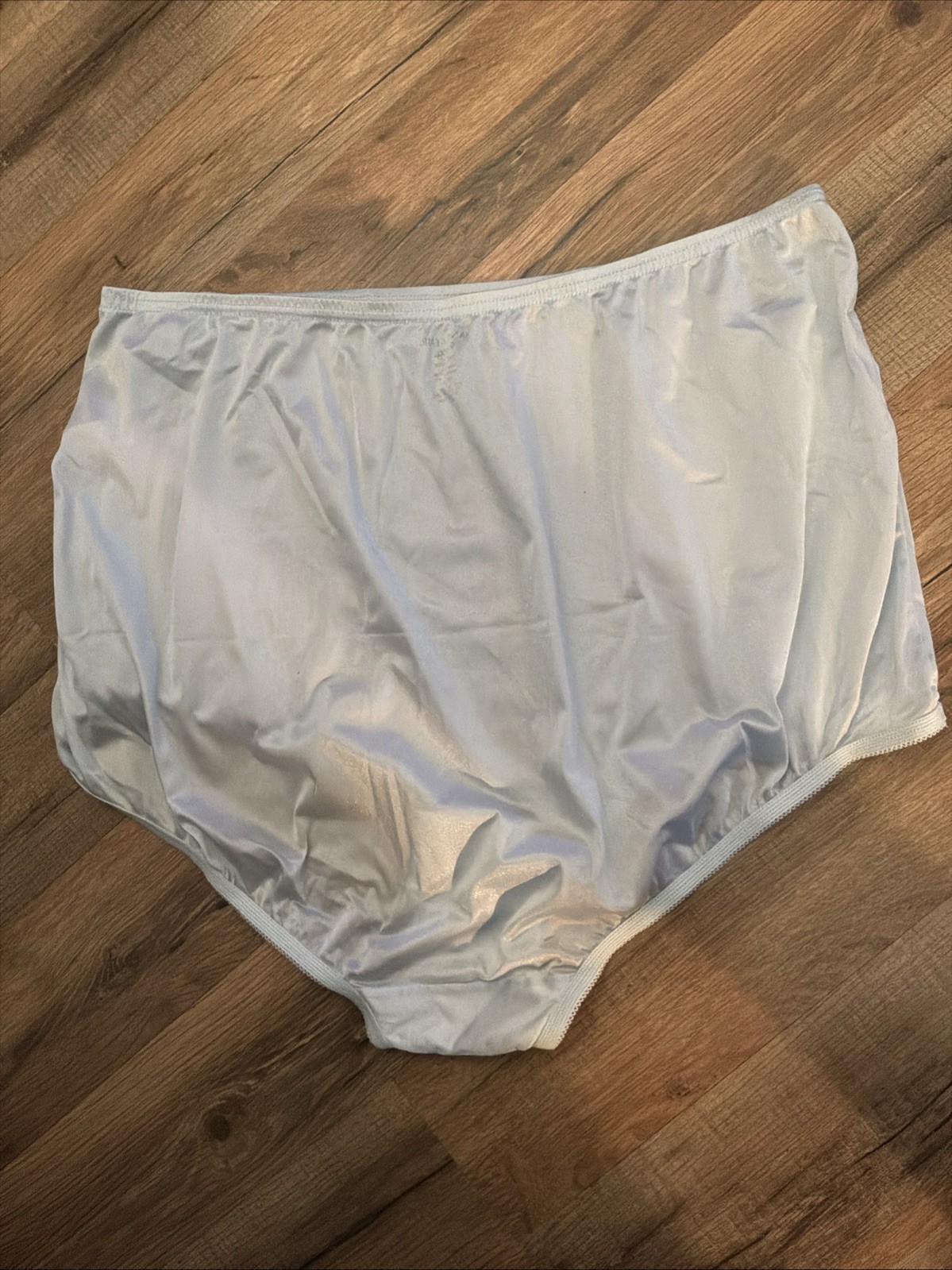 VANITY FAIR Sz 9/2XL Silky NYLON BRIEF Panty 16345 GRANNY PANTY Baby Blue NEW