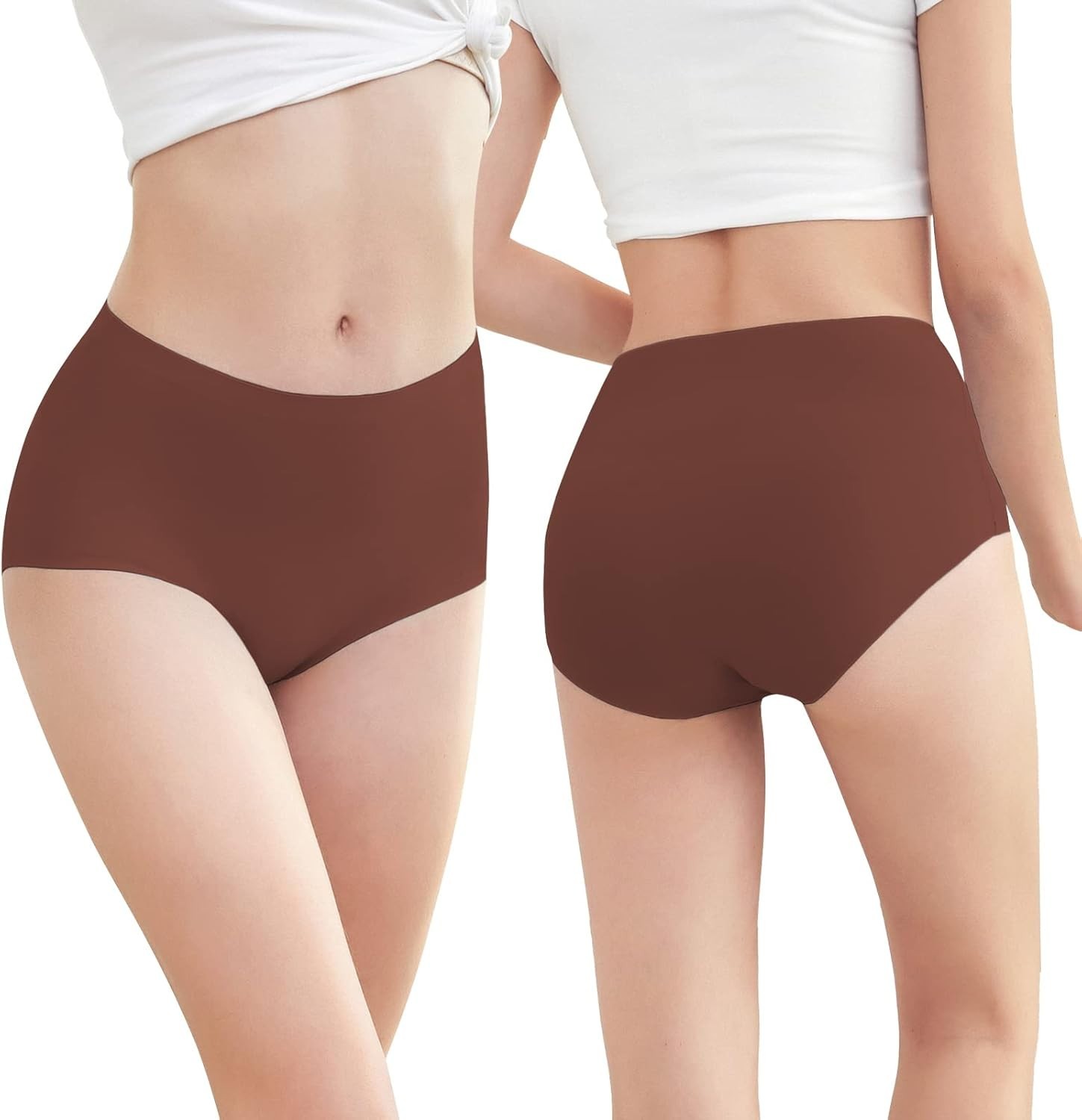 No Show High Waist Briefs – Seamless Women’s Underwear Multi Pack, 5 Count