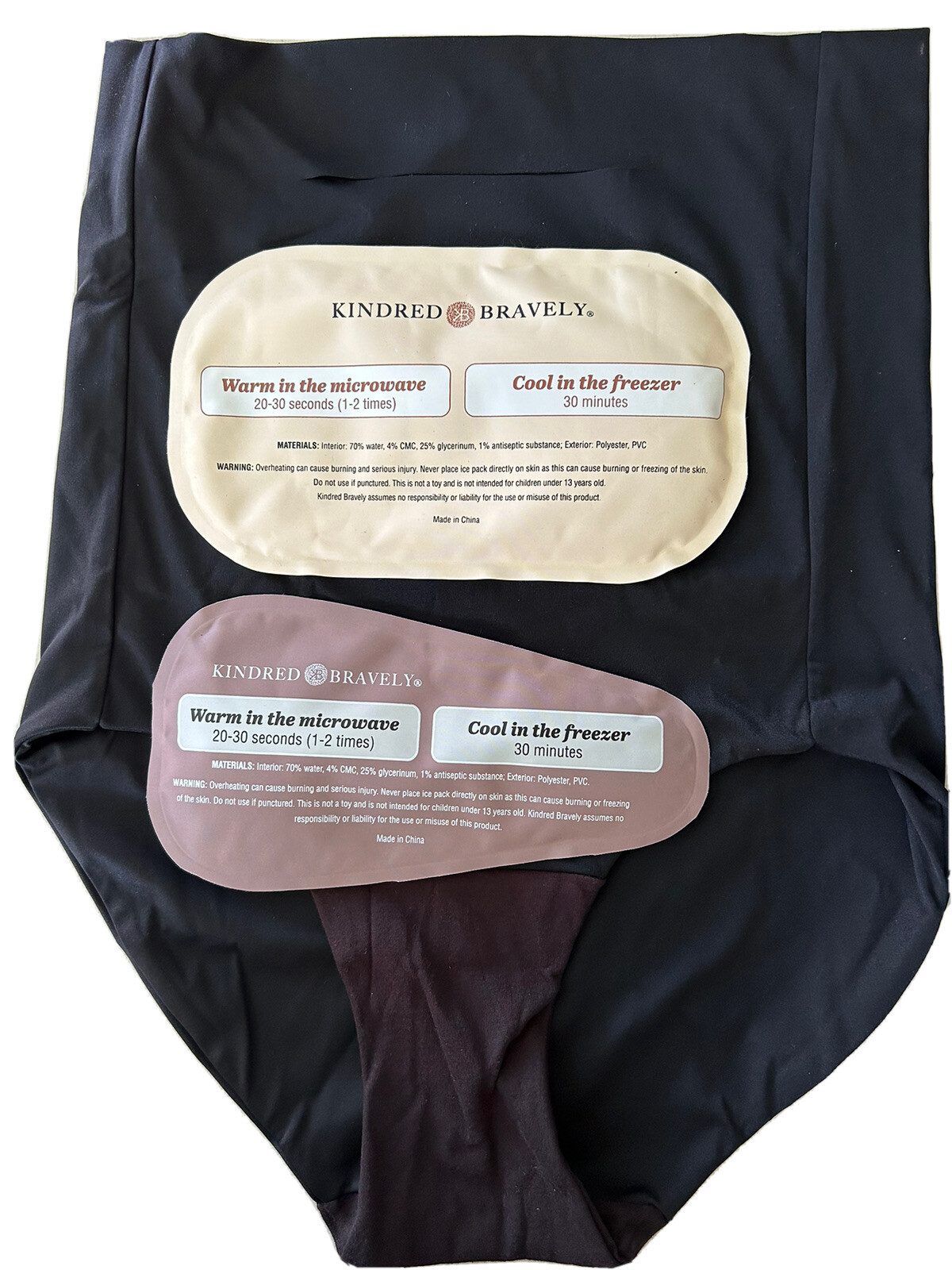Kindred Bravely Soothing Fourth Trimester Panty W/ Gel Packs Size Medium Black