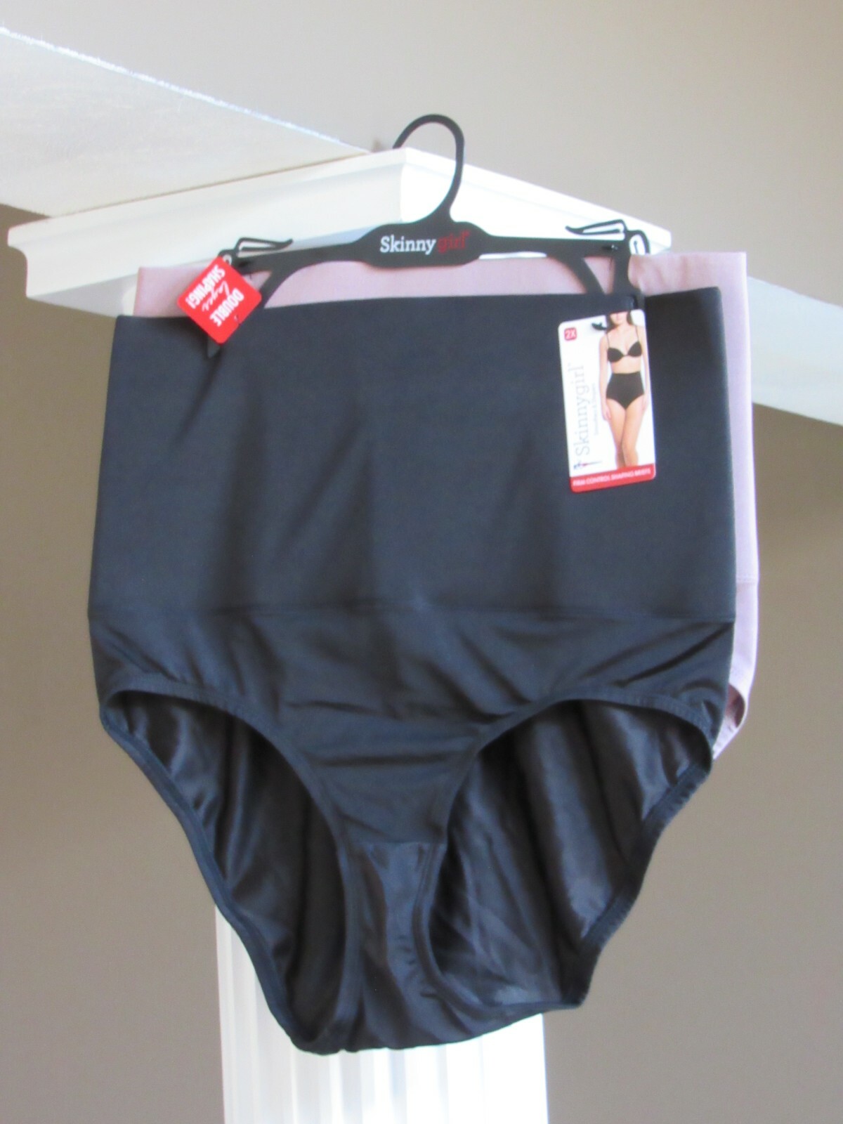 SkinnyGirl Black Mauve FIRM CONTROL SHAPING Brief Panties 2 PAIRS Sz 1X NWT $40
