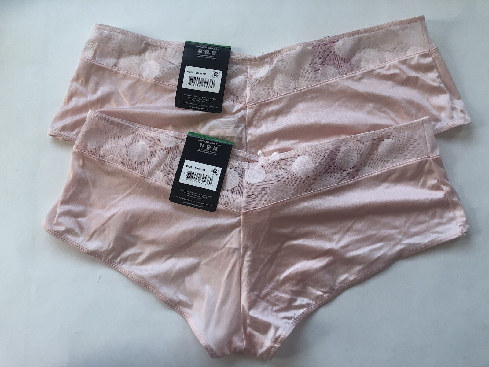Maidenform Sheer Dot Hipster Panties Size L 7 Pink Pirouette 40823 2 Pairs NEW