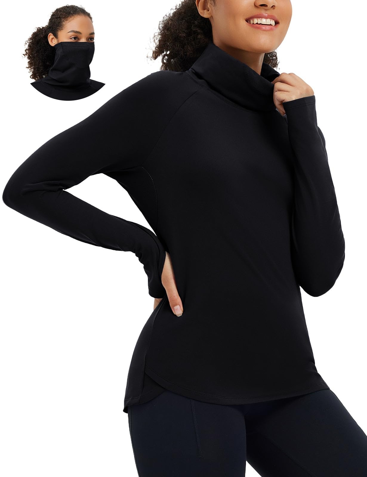 Thermal Shirts for Women Turtleneck Long Sleeve Top Fleece Ski Base Layer War…
