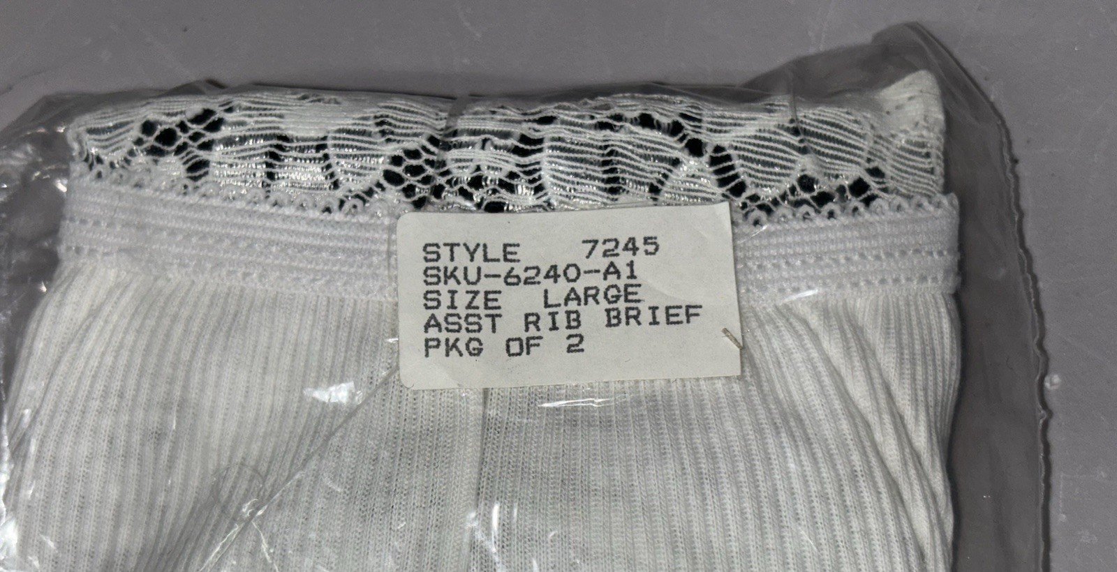 Vintage 1980s Cotton Blend Brief Panty Granny Core Size Large NWOT