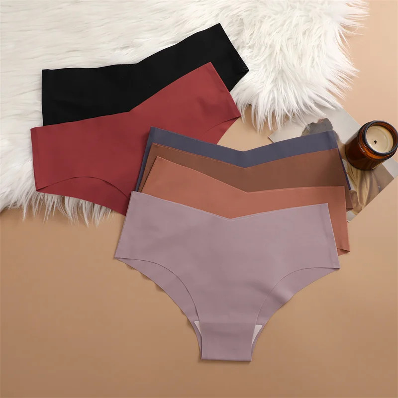 Low Rise Brief Panties Seamless Stretch Breathable Soft Comfortable Fit 4PCS