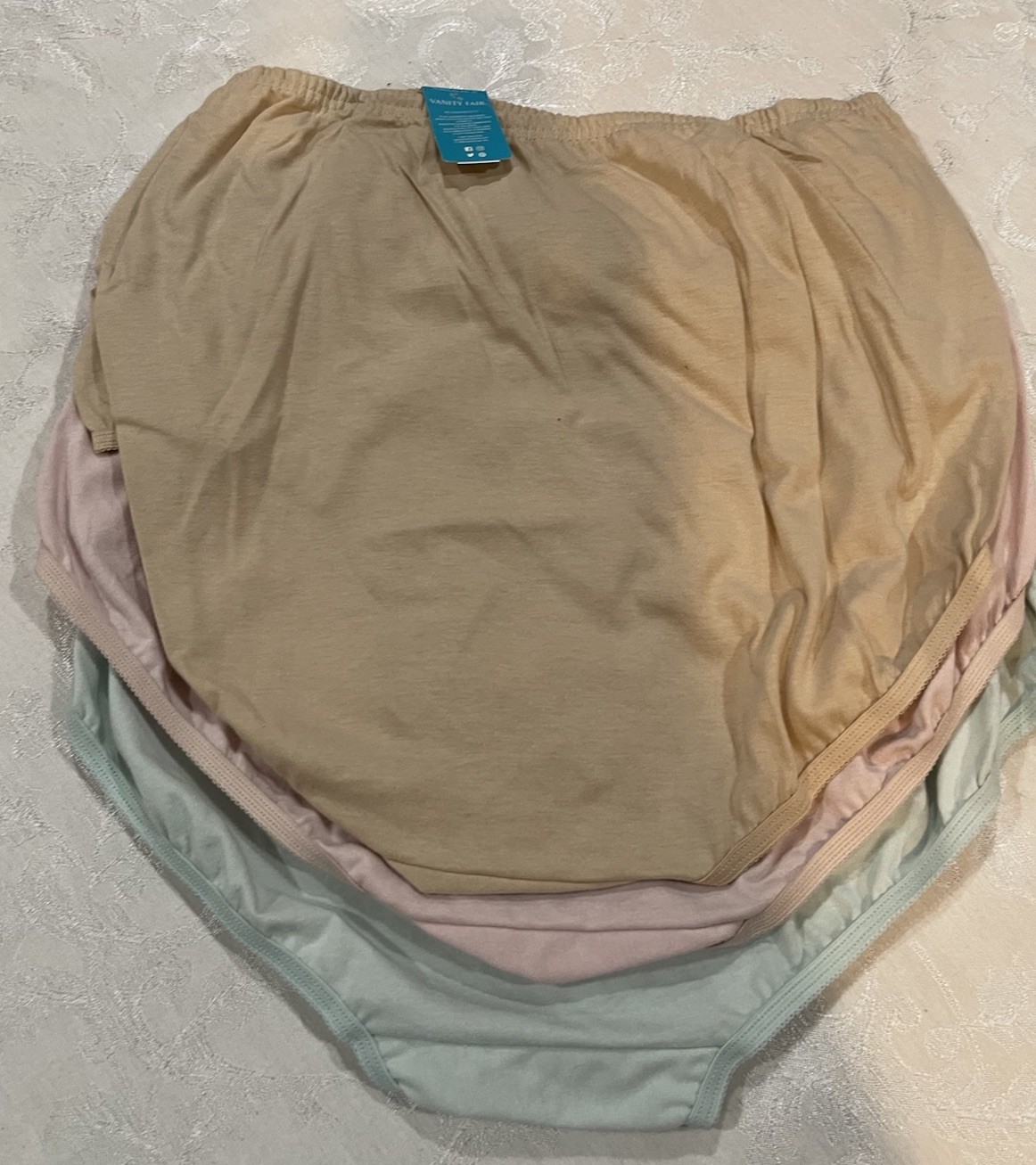 Vanity Fair Size 8 ~ 3 Briefs Cotton Panties 15320 Green Pink Beige