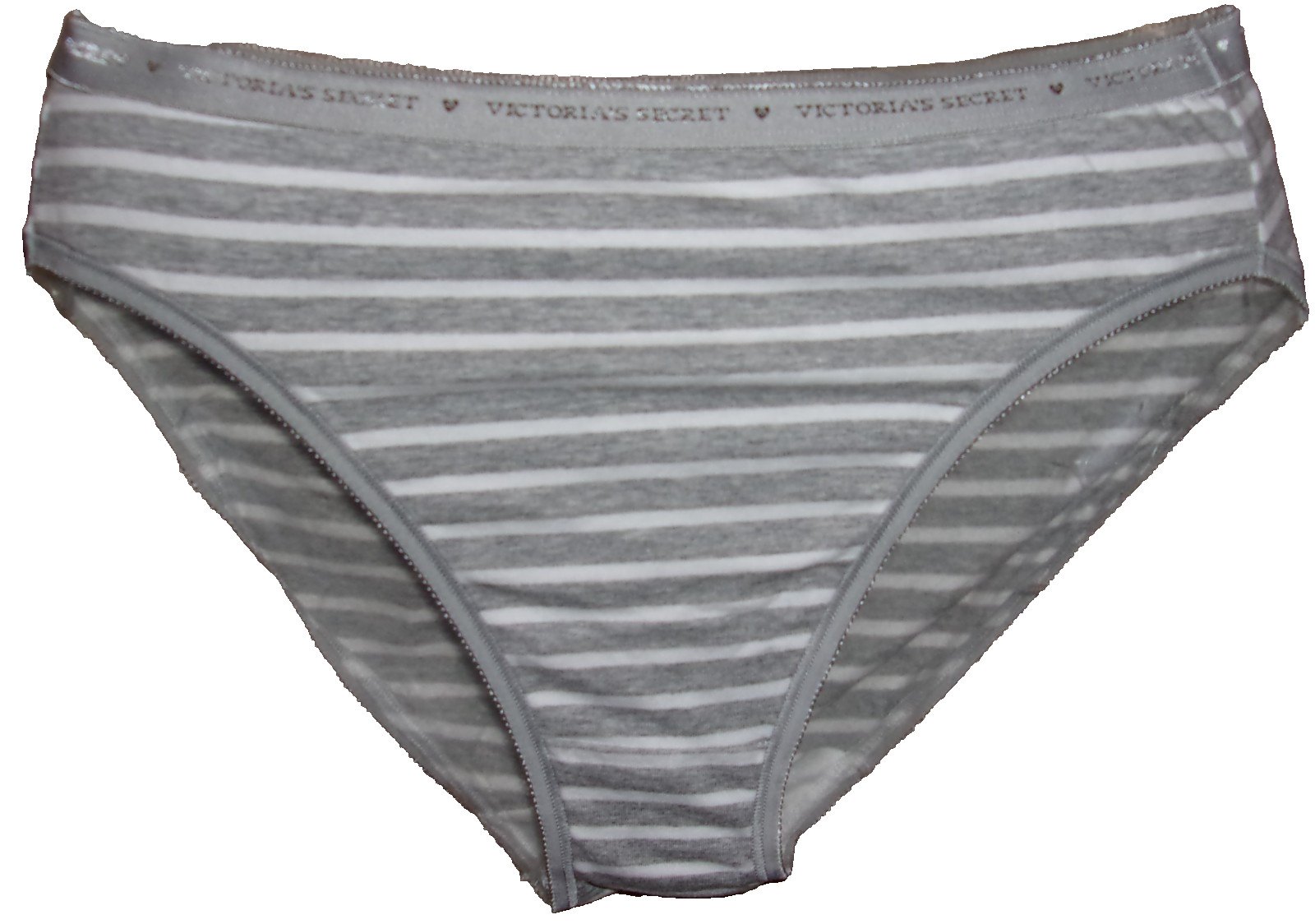 Victoria’s Secret HIP-HUGGER Cotton GRAY STRIPE Signature Panty MEDIUM NWT