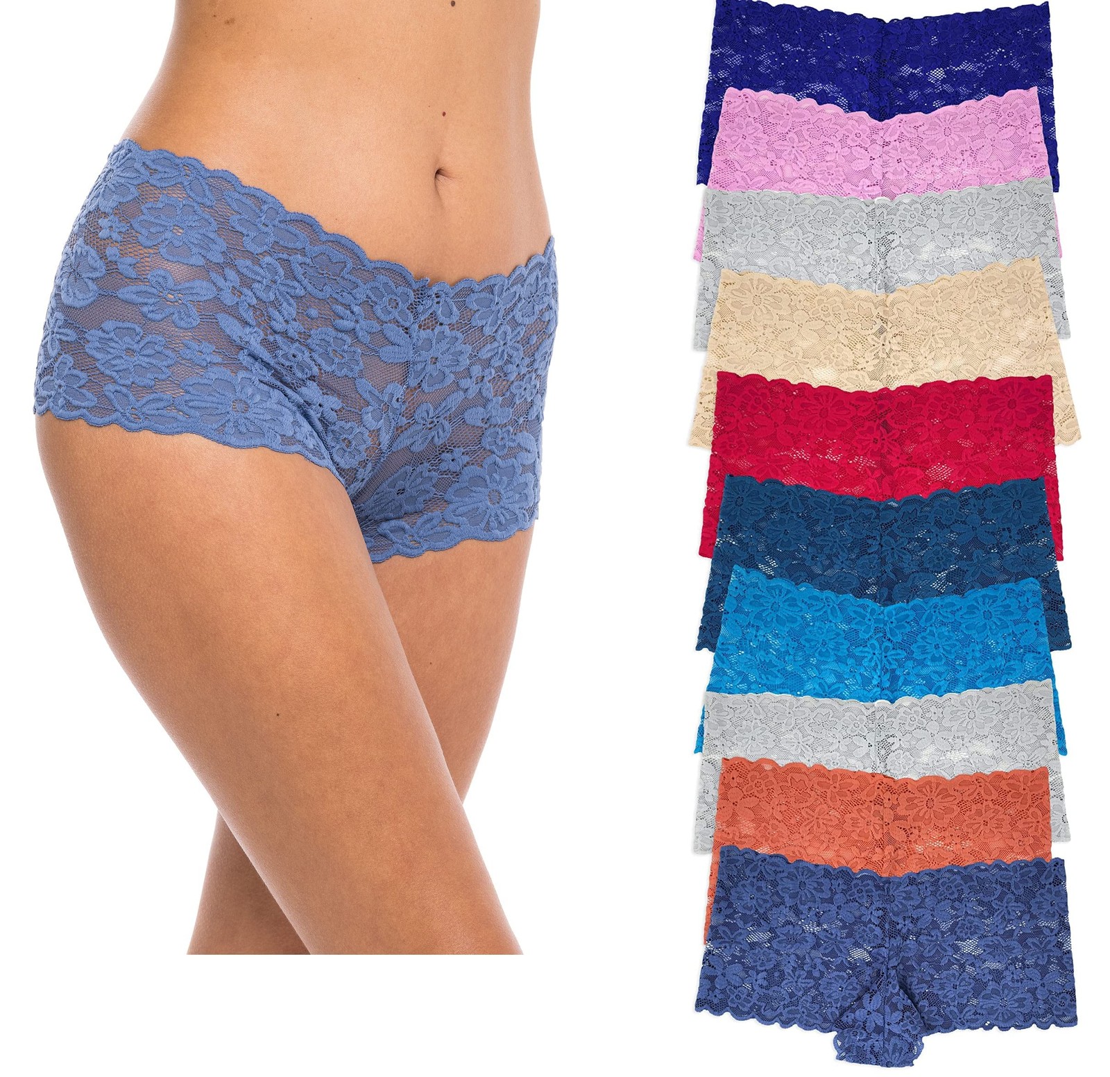 Women’s Lace Hipster Panties | Ultra Soft & Stretchy Hallowed Out Lace Seamle…