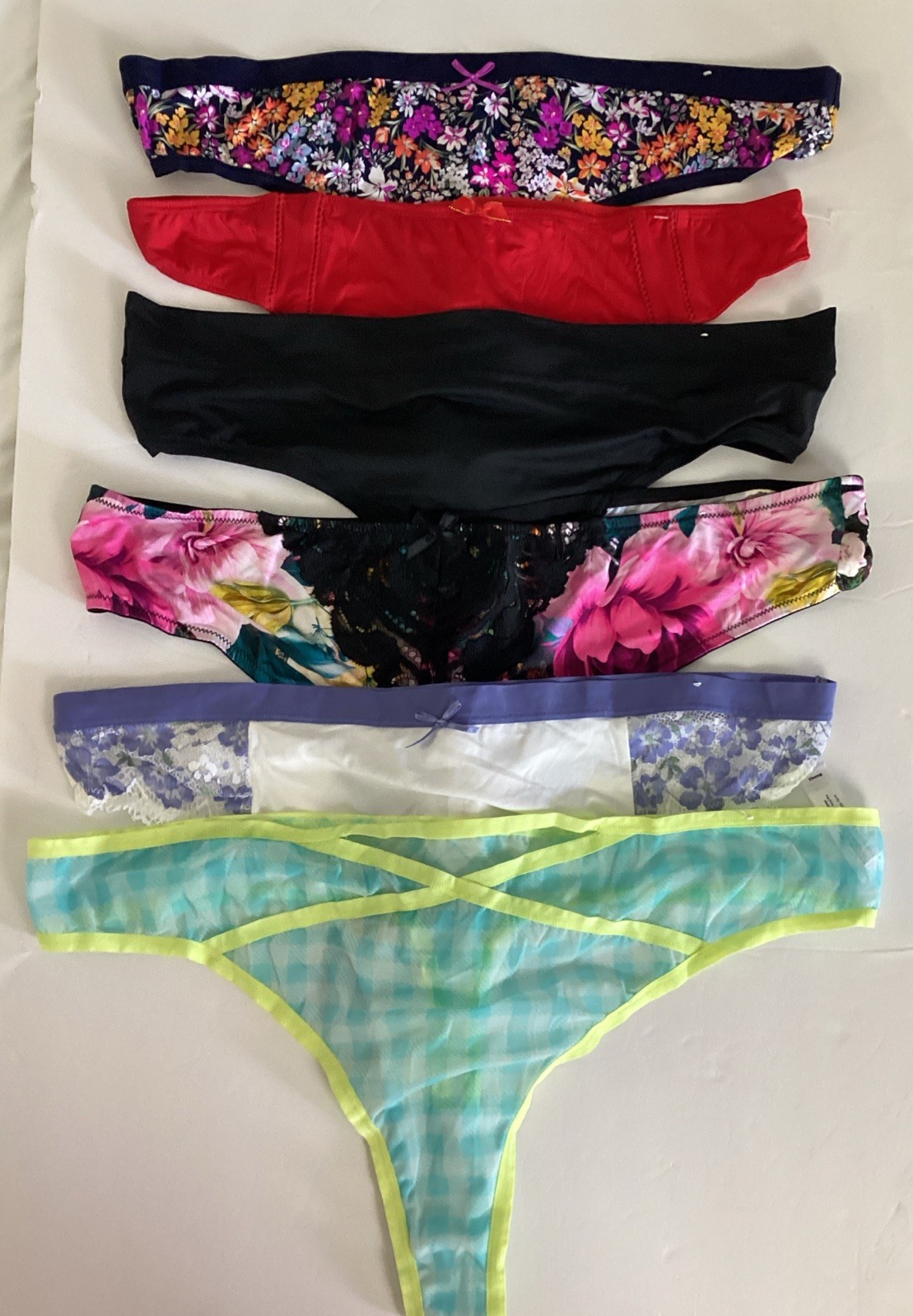 Nylon Thong Panties size 14/16 Lot Pack of 6 Cacique Lane Bryant New