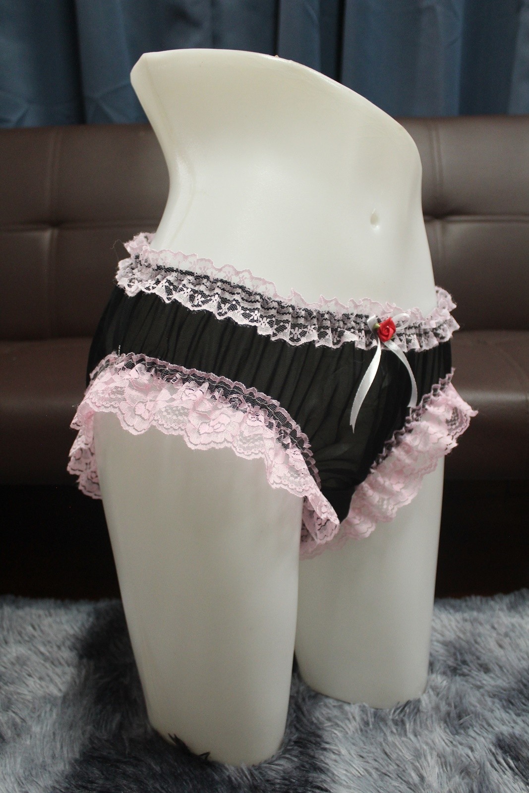 #A382 3XL/ElasticW.25-44″ VtgStyle Black Nylon Bikini Panties Knickers Underwear