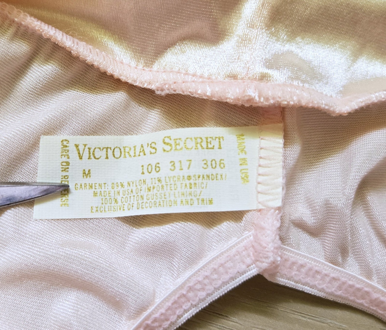 NIB Vintage Victoria’s Secret Pink Silky Satin Taylor Hi-Cut Brief Panties M