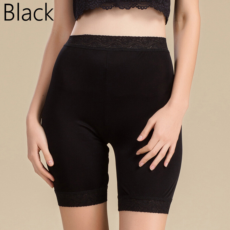 Women Silk Panties Boxer Shorts Lace Elastic Waist Knickers Underwear Solid Soft