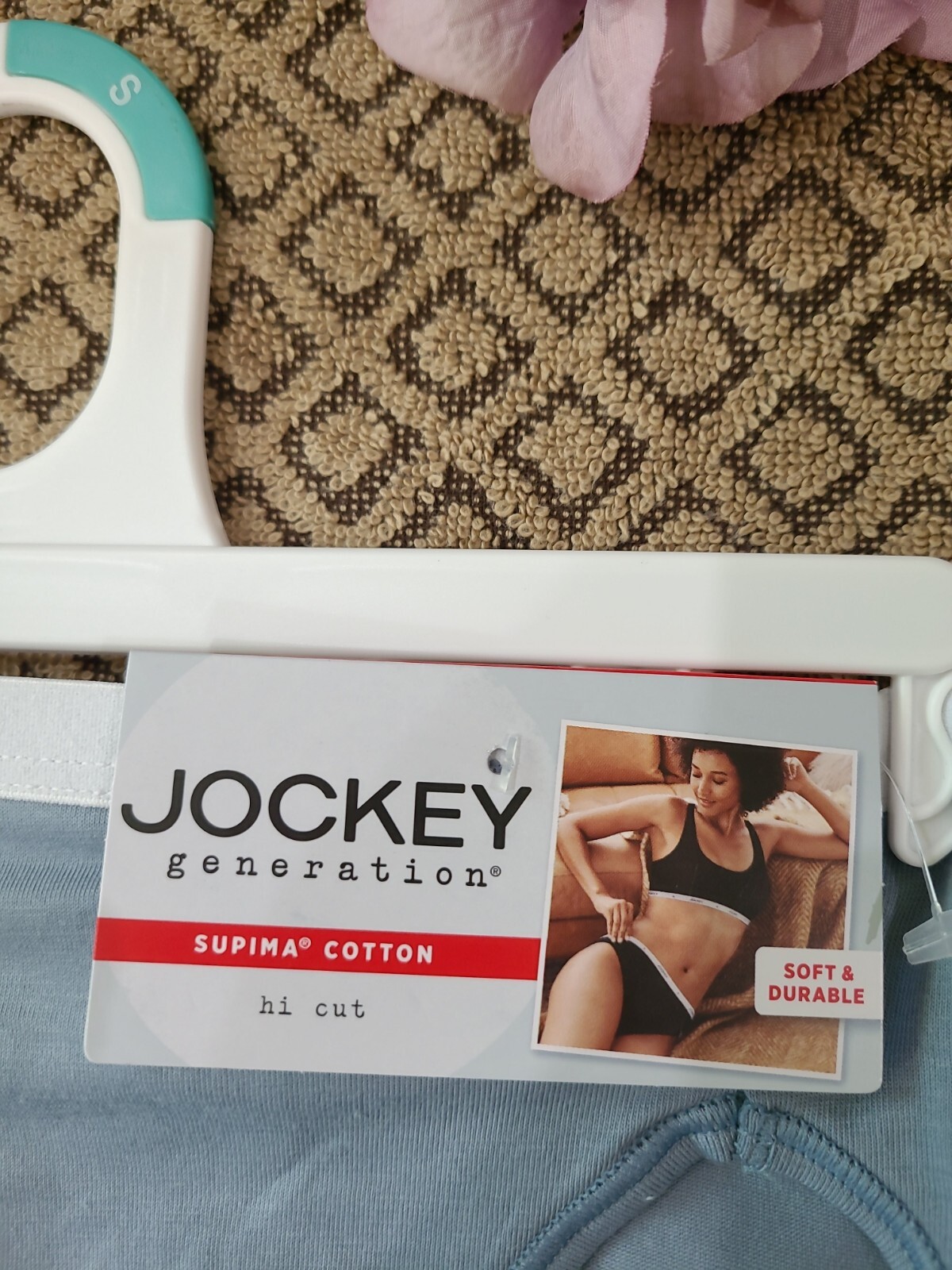 JOCKEY GENERATION Logo Laserbond Supima Cotton Blue Hi Cut Panty Panties 5/S