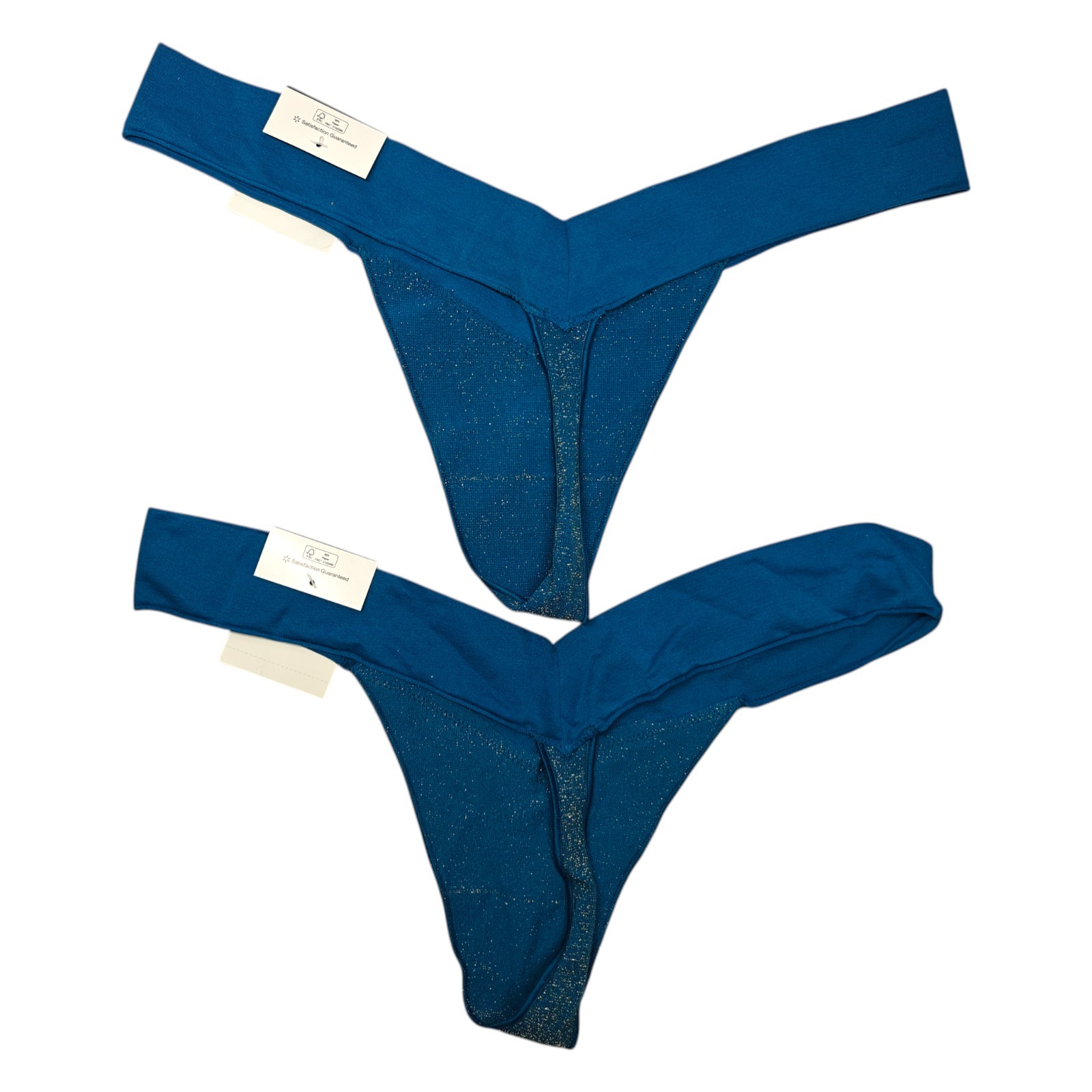 No Boundaries NOBO Women’s Seamless Thong – Blue Sparkle – XL – 2 Pack NWT