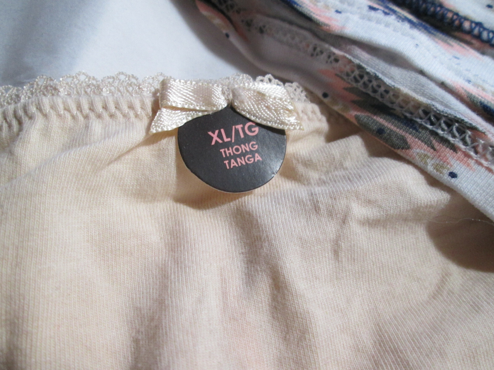 2 New Tarea & la Vie en Rose Thong Panties Size XL Southwestern Print+Beige/Bow
