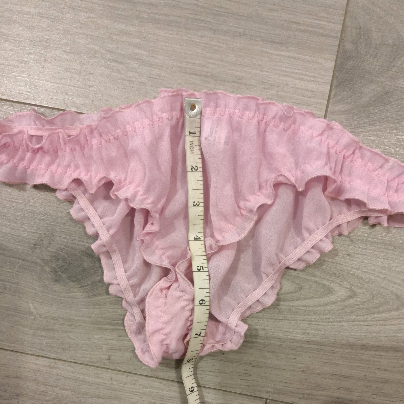 BNWOT Vintage Ann Summers Pink Chiffon & Diamonte Princess Panties Sz Mdm 10-14