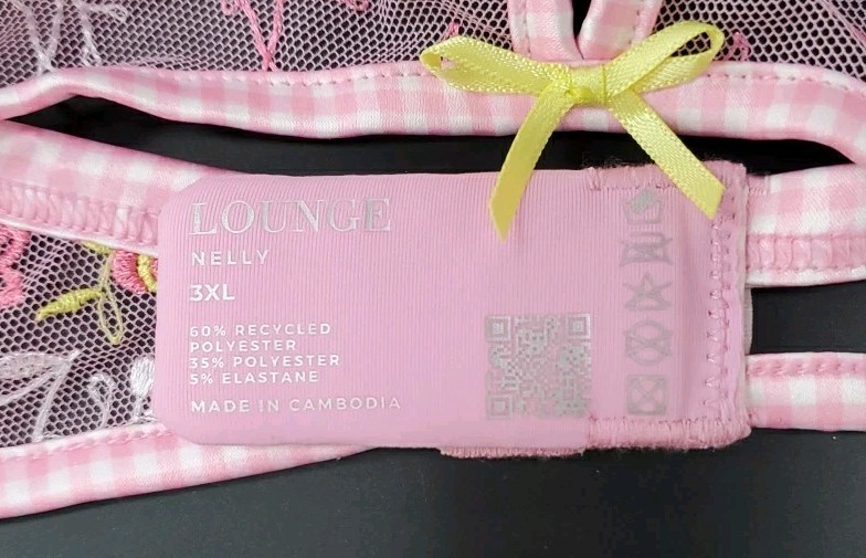New LOUNGE Underwear Pink Nelly Thong/Suspender Set Size 3XL