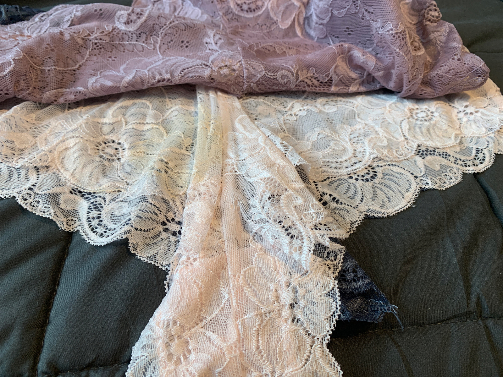 DELTA BURKE 3 PACK BRIEF PANTIES UNDERWEAR 2X PLUS LACE BLUE PINK