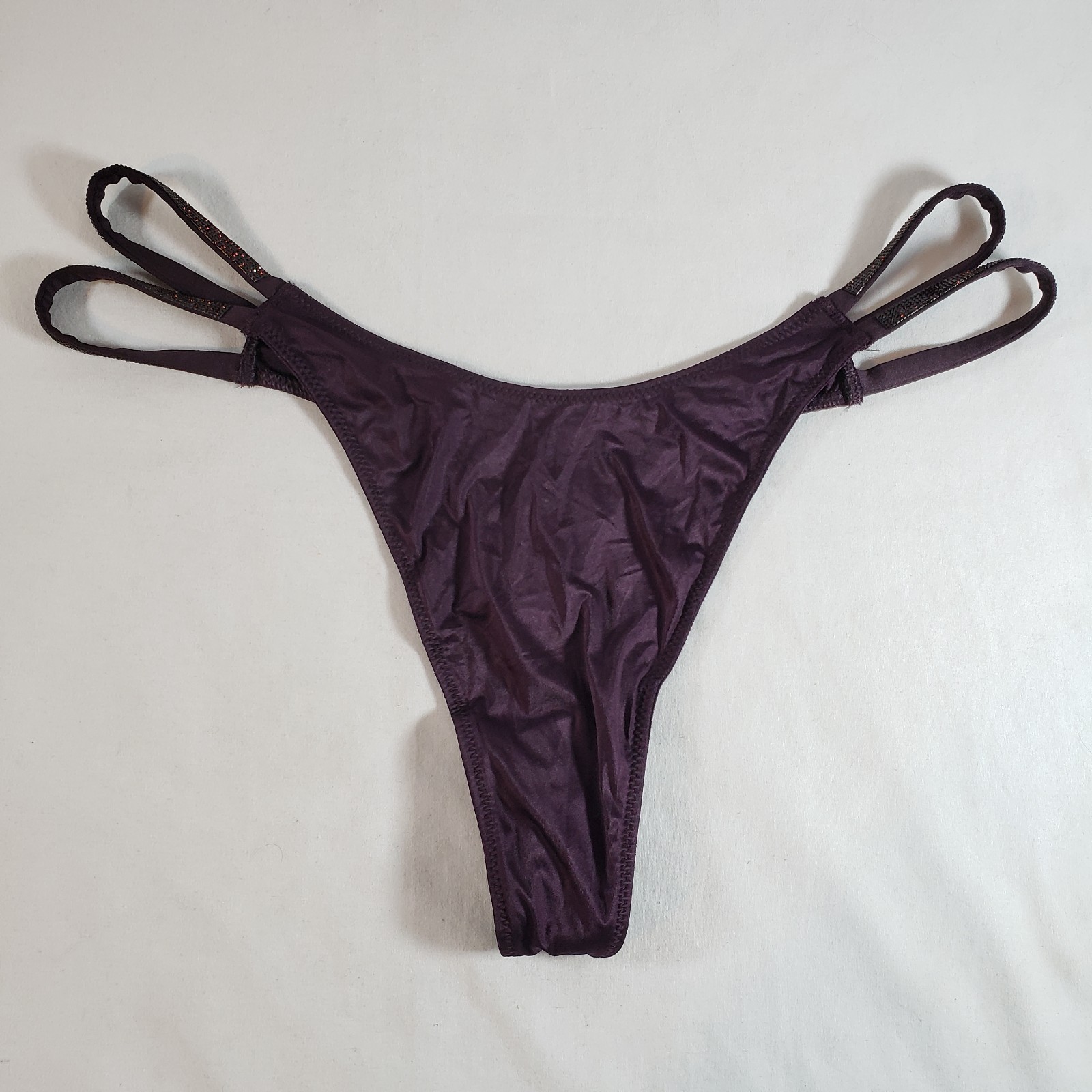 Victoria’s Secret Double Shine Strap Smooth Thong Satin Embellished