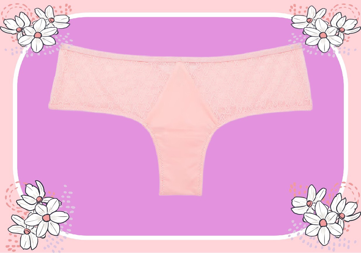 XXL Pink Blossom Satiny Insert LOGO Lace Very Sexy Cheeky Victorias Secret Panty