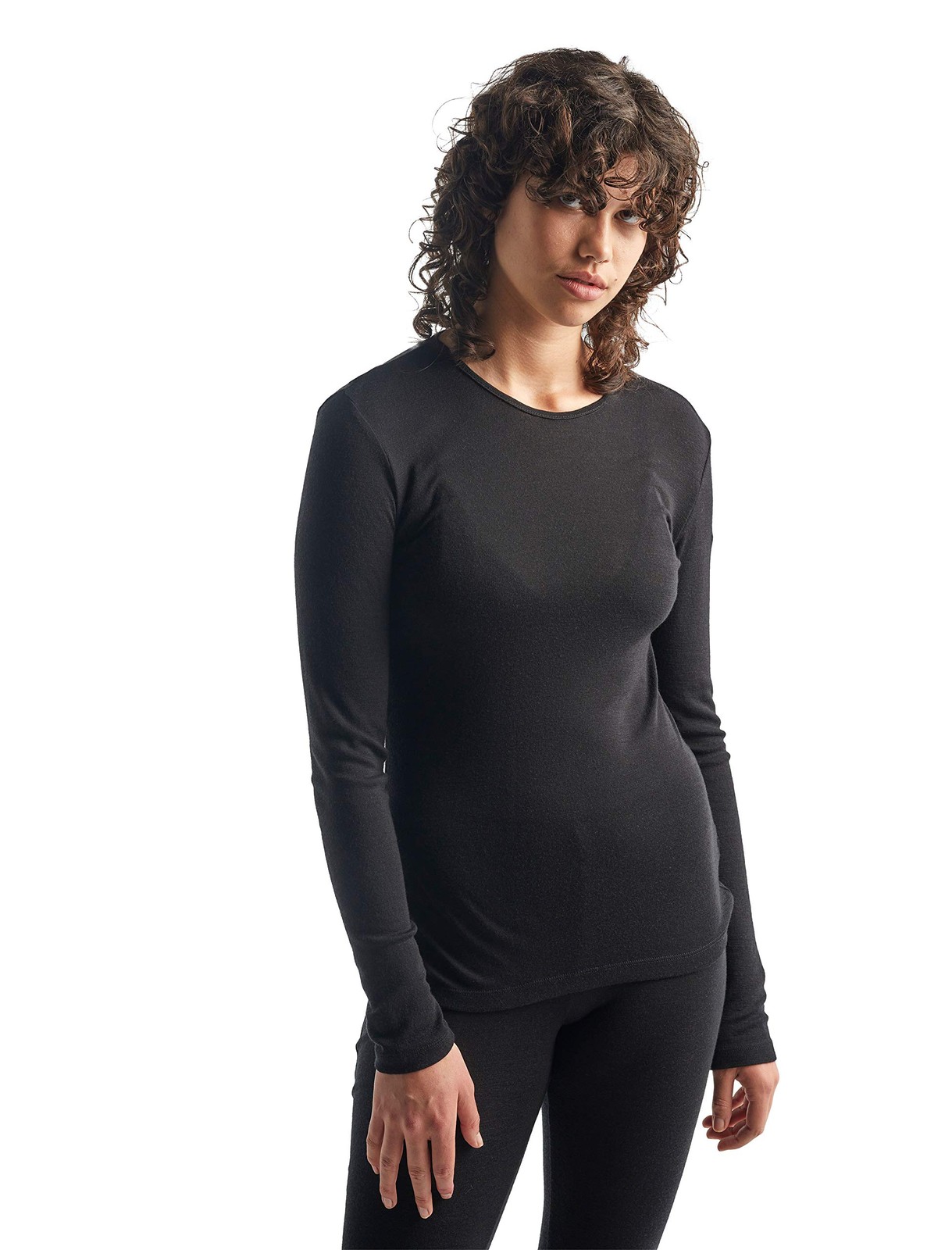 Women’s Long Sleeve Crewneck T-Shirt – 100% Merino Wool Thermal Base Layer fo…