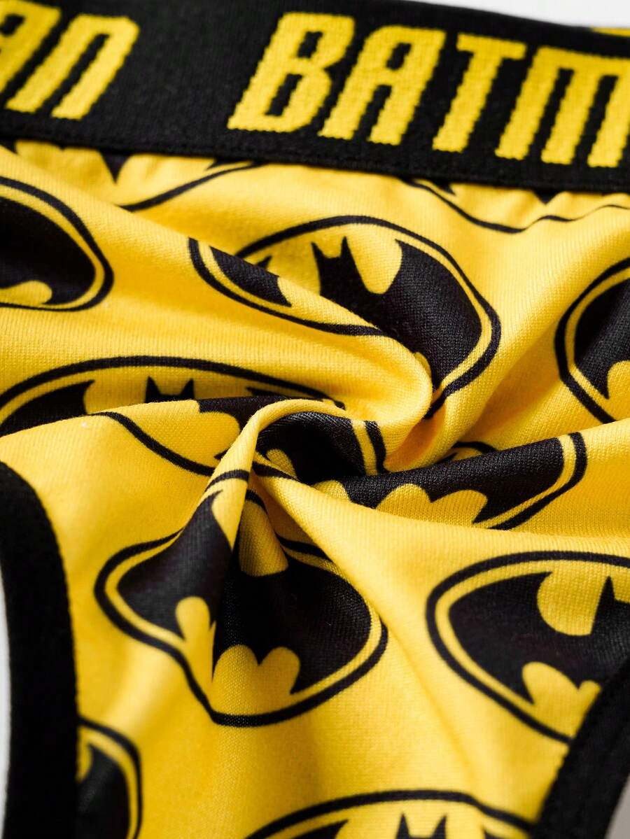 Batman DC Comics Super Hero Cute Licensed Logo Thong Panties – Pack of 2