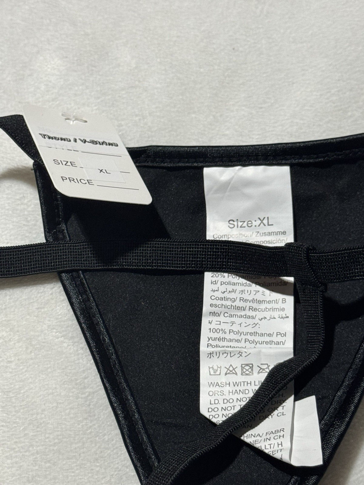 New Women’s Black Faux Leather G-String Thong – Shiny Patent Lingerie XS 4XL 6XL