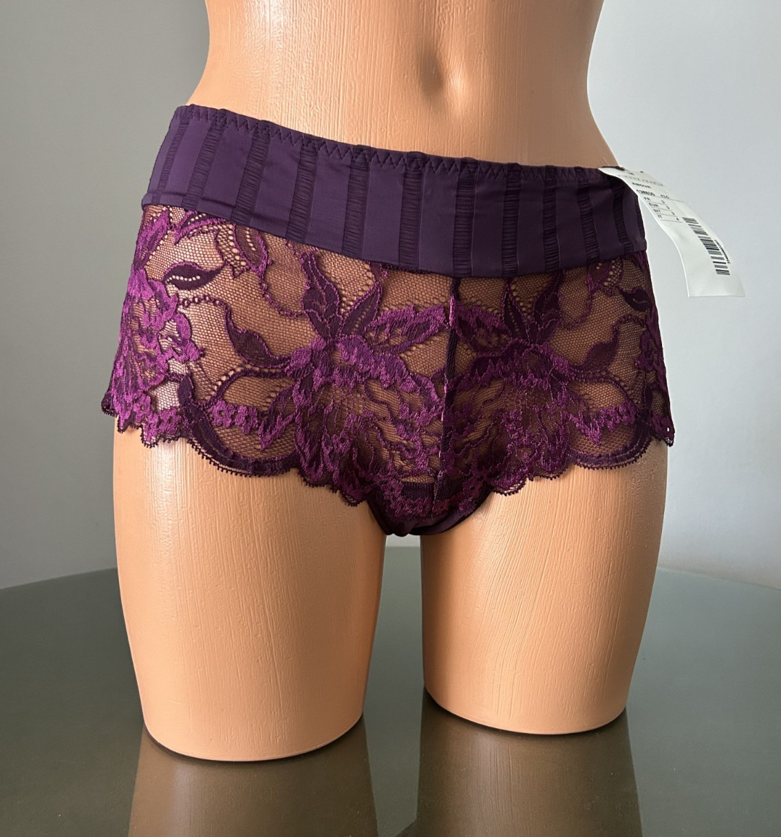 NWT Simone Perele AMOUR Purple Lace Boyshort Panty, sz IT 4 (INT 3)