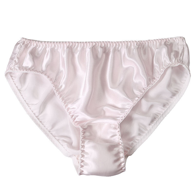 3 Pairs Womens Panties 100% Silk Knickers Pink Blue Gray Thin Underwear M L XL