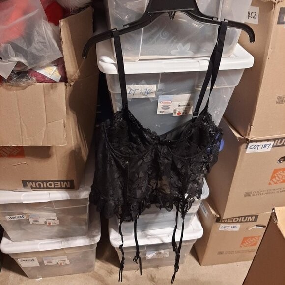 NEW ! Bvoluzala Sexy Lingerie Set for Women Black Size 2XL