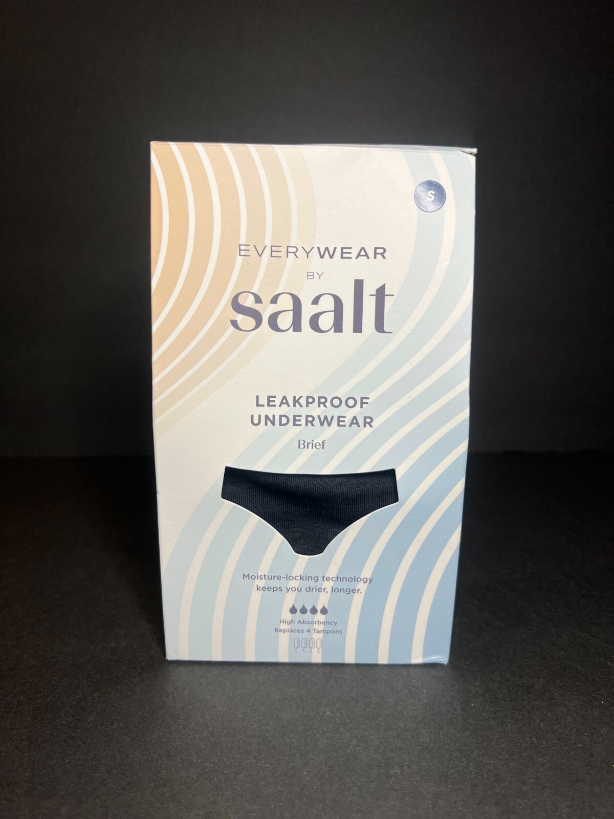 Everywear by Saalt Black Leakproof Underwear Brief w/ High Aborbency – Small