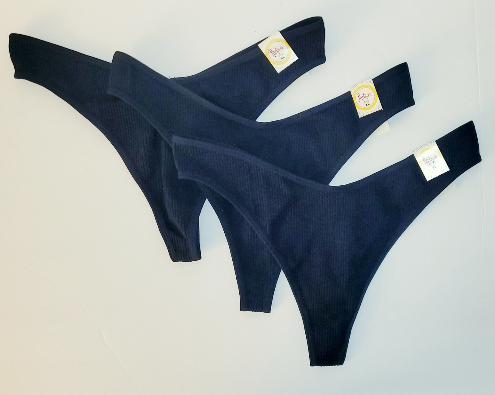 NWT Flirtitude Womens Thong Panty Lingerie, Flirtitude Women’s Thong, XL, 3 Pack